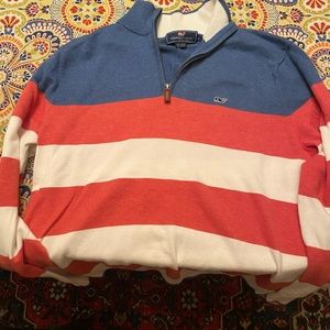 Vineyard Vines Quarter Zip. Men’s Small. American flag inspired.